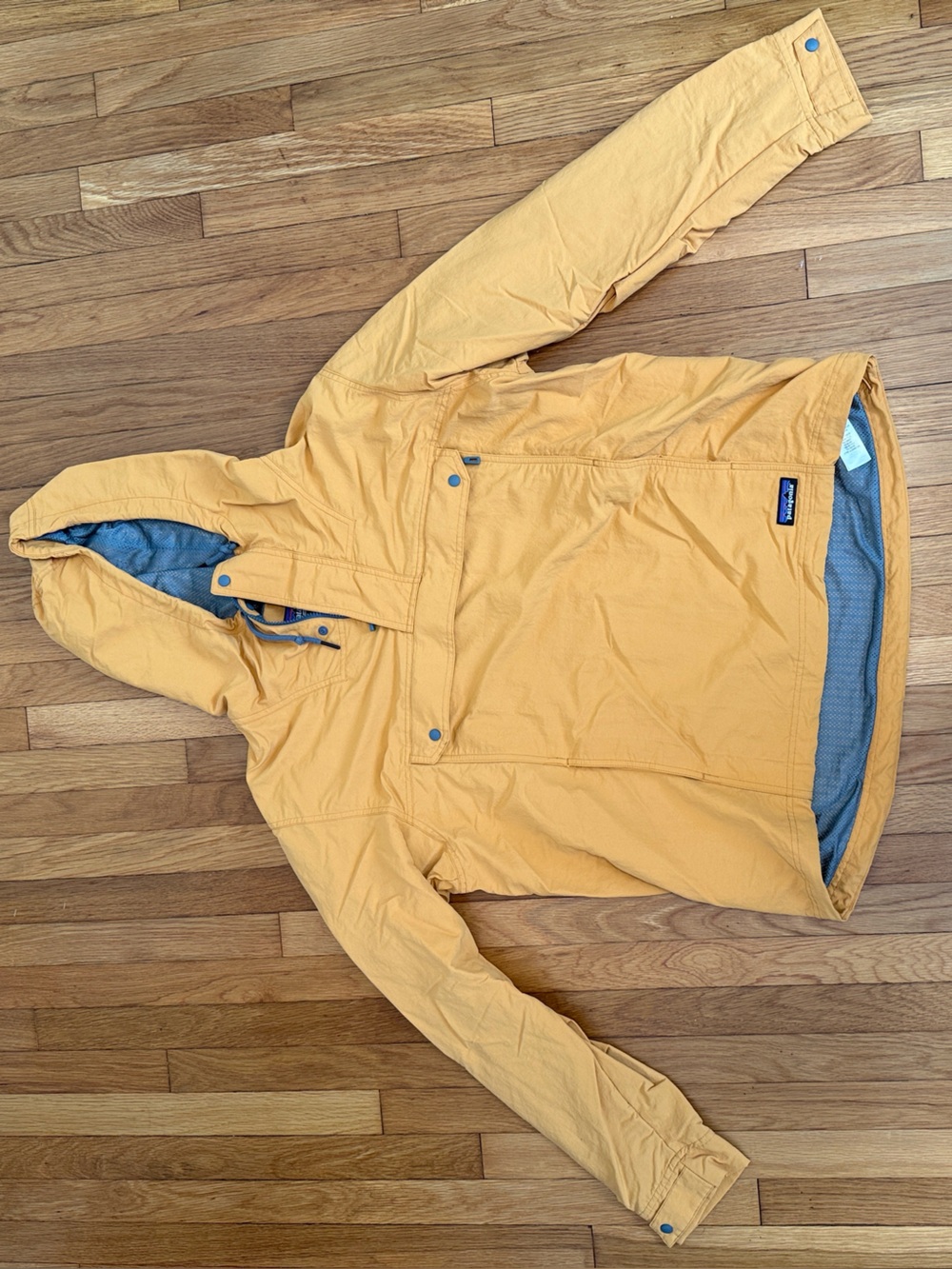 Patagonia Men's Yellow Hooded Jacket Size large